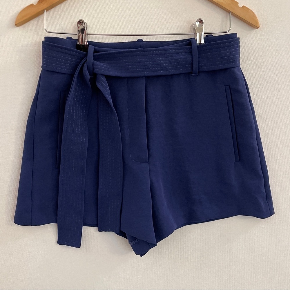 1. State Blue Belted High Waist Shorts
